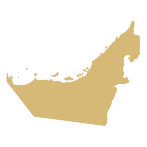 A yellow blank map of the UAE
